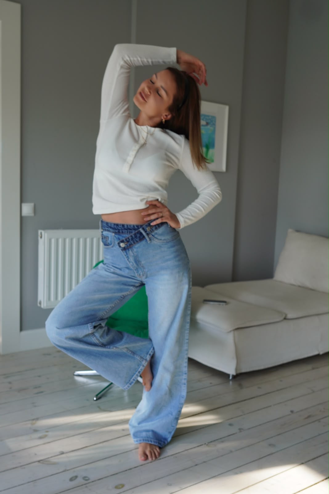 Tops "Pointelle long sleeve"