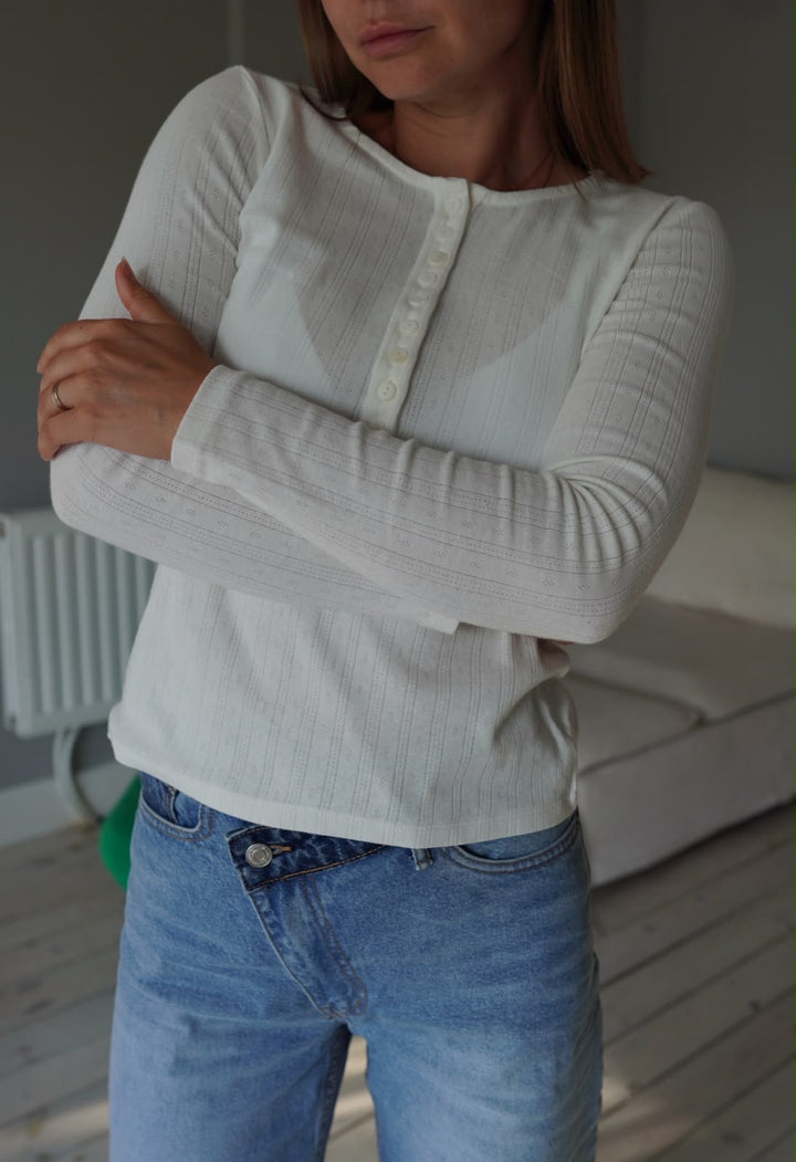 Tops "Pointelle long sleeve"