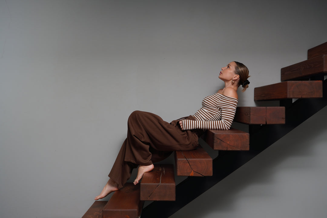 Kokvilnas bikses “Wide-leg”