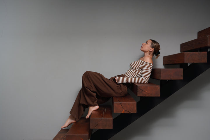 Kokvilnas bikses “Wide-leg”