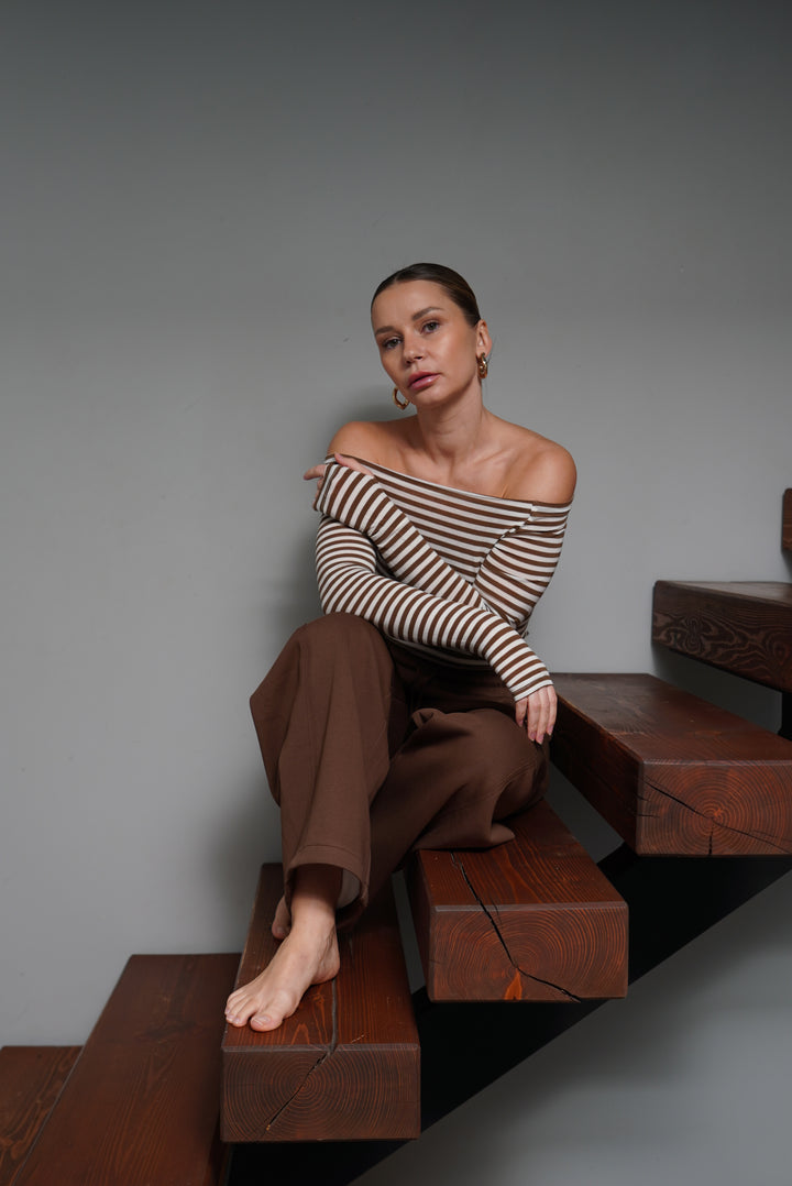 Kokvilnas bikses “Wide-leg”